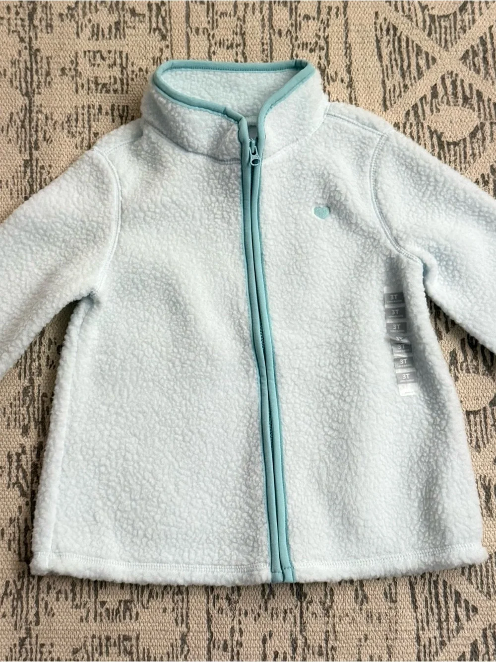 NWT OshKosh B'gosh Girls Microfleece Long-Sleeve Zip-Up Jacket 3T